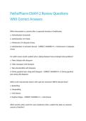 PathoPharm EXAM 2 Review Questions With Correct Answers