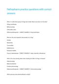 Pathopharm practice questions with correct answers