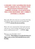 CATEGORY 3 NON CAB OPERATED CRANE  SAFETY 2026&sol;2027 BANK 2 VERSION WITH  500 QUESTIONS WITH DETAILED  VERIFIED ANSWERS &sol; EXAM QUESTIONS  WILL COME FROM HERE &lpar;100&percnt; CORRECT  ANSWERS&sol; A&plus; GRADED 