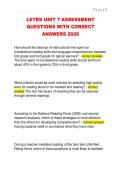 LETRS UNIT 7 ASSESSMENT  QUESTIONS WITH CORRECT  ANSWERS 2026