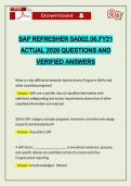 SAP REFRESHER SA002&period;06&period;FY21 ACTUAL 2026 QUESTIONS AND VERIFIED ANSWERS
