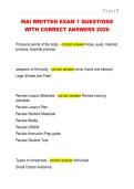 MAI WRITTEN EXAM 1 QUESTIONS  WITH CORRECT ANSWERS 2026