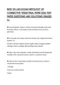 BIOD 151 LAB 8 EXAM HISTOLOGY OF CONNECTIVE TISSUE FINAL PAPER 2026 TEST PAPER QUESTIONS AND SOLUTIONS GRADED A