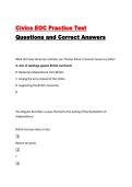 Civics EOC Practice Test Questions and Correct Answers