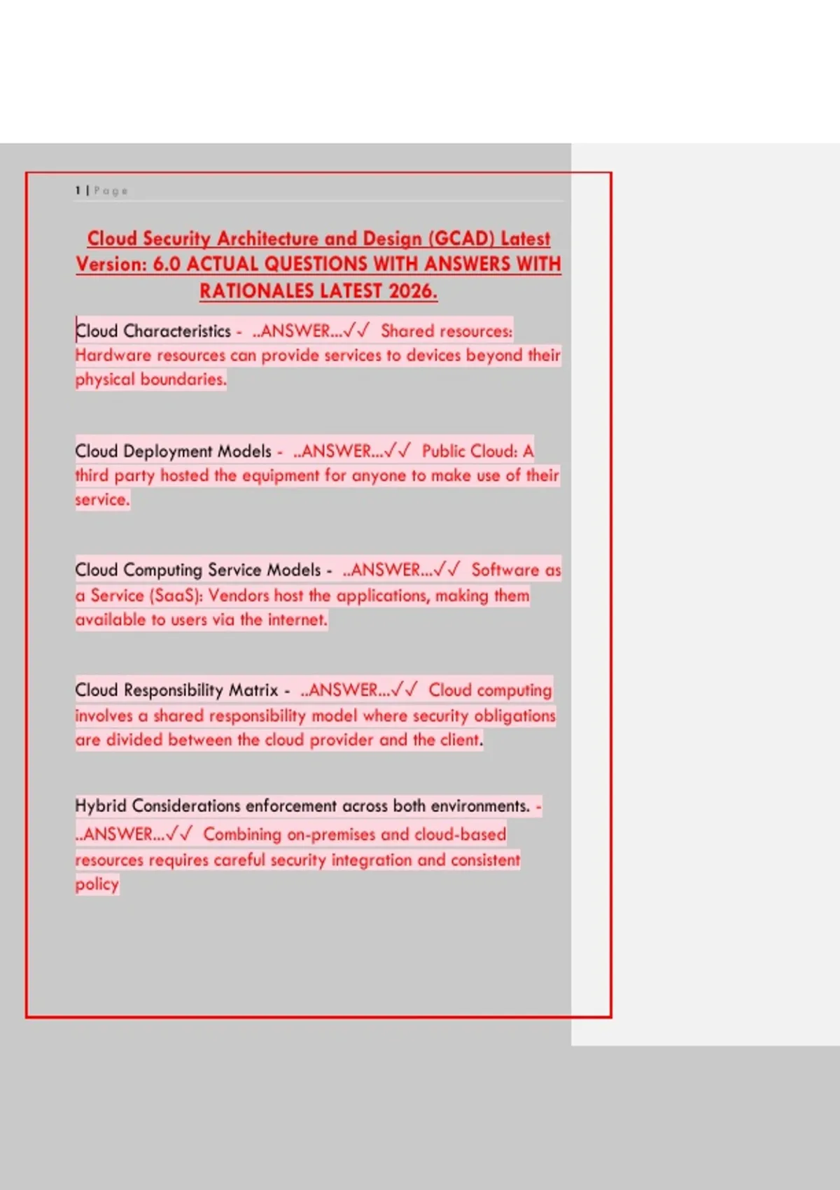 2026 Cloud Security Architecture & Design (GCAD) Exam – 200+ Practice ...
