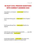 NC BLET CIVIL PROCESS QUESTIONS  WITH CORRECT ANSWERS 2026