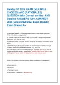 Barkley 3P 2026 &vert;EXAM &lpar;MULTIPLE  CHOICES&rpar; AND &lpar;RATIONALES&rpar;  QUESTION With Correct Verified  AND  Detailed ANSWERS 100&percnt; CORRECT  2026 &lpar;Latest 20262027 Exam Update&rpar;  Exam Graded A&plus;