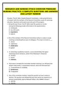 RESEARCH AND NURSING ETHICS OVERVIEW PREBOARD NURSING 