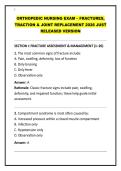 ORTHOPEDIC NURSING EXAM &ndash; FRACTURES&comma; TRACTION & JOINT REPLACEMENT 2026