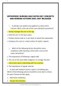 ORTHOPEDIC NURSING QUIZ NOTES KEY CONCEPTS AND NURSING ACTIONS