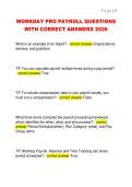 WORKDAY PRO PAYROLL QUESTIONS  WITH CORRECT ANSWERS 2026