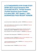 A-Z STANDARDIZED DCW EXAM STUDY  GUIDE WITH Actual Questions With  CorrectDETAILED &  Verified Answers  &lpar;Verified Solutions&rpar; Exam Graded  A&plus;&lpar;Latest 2026 &sol; 2027 Update&rpar; &vert;&vert; 100&percnt;  GUARANTEED PASS RECENT VERSION
