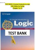 Test Bank for A Concise Introduction to Logic 14th Edition by Patrick Hurley&vert;&vert;ISBN&colon;9780357798683