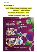 Test Bank for Critical Thinking&comma; Clinical Reasoning&comma; and Clinical Judgment&colon; A Practical Approach 7th Edition by Rosalinda Alfaro-LeFevre&vert;&vert;ISBN&colon;9780323581257