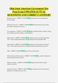 Ohio State American Government Test  Prep Exam UPDATED ACTUAL  QUESTIONS AND CORRECT ANSWERS