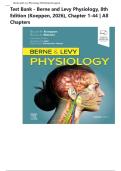 Test Bank - Berne and Levy Physiology&comma; 8th Edition &lpar;Koeppen&comma; 2026&rpar;&comma; Chapter 1-44 &vert; All Chapters
