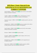 HFD Phase 2 Study Material Exam  UPDATED ACTUAL QUESTIONS AND  CORRECT ANSWERS
