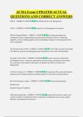 ACMA Exam UPDATED ACTUAL  QUESTIONS AND CORRECT ANSWERS
