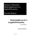 Solution Manual for Marketing Research&colon; An Applied Orientation&comma; 7th Edition by Naresh K&period; Malhotra