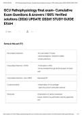 GCU Pathophysiology final exam- Cumulative Exam Questions & Answers &vert; 100&percnt; Verified solutions &lpar;2026&rpar; UPDATE &vert;2026&excl;&excl; STUDY GUIDE EXAM