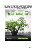 Test Bank - Biostatistics for the Biological and Health Sciences&comma; 2nd Edition &lpar;Triola&comma; 2026&rpar; Chapter 1-14 &vert; All Chapters