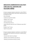 MEDICATION ADMINISTRATION EXAM STUDY GUIDE 2026 FULL QUESTIONS AND SOLUTIONS VERIFIED