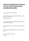 MEDICATION ADMINISTRATION EXAMINATION TEST 2026 COMPLETE QUESTIONS AND SOLUTIONS 100&percnt; CORRECT