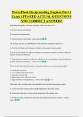 PowerPlant Reciprocating Engines Part 1  Exam UPDATED ACTUAL QUESTIONS  AND CORRECT ANSWERS