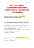 BIOL 200 - UNIT 1&colon;  MICROSCOPY 2026 LATEST  QUESTIONS AND ANSWERS&vert; ACE  YOUR GRADES&period;