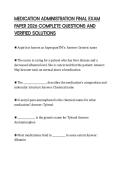 MEDICATION ADMINISTRATION FINAL EXAM PAPER 2026 COMPLETE QUESTIONS AND VERIFIED SOLUTIONS