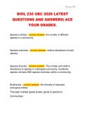 BIOL 230 UBC 2026 LATEST  QUESTIONS AND ANSWERS&vert; ACE  YOUR GRADES&period; 