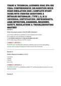 TRADE & TECHNICAL LICENSES HVAC EPA 608 FINAL COMPREHENSIVE 300-QUESTION MOCK EXAM SIMULATION 2026 &vert; COMPLETE STUDY GUIDE WITH VERIFIED QUESTIONS & DETAILED RATIONALES &vert; TYPE I&comma; II&comma; III & UNIVERSAL CERTIFICATION &vert; REFRIGERANTS&comma; LEAK DETECTION&comma; CHARGING&comma; R