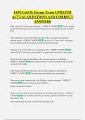 IAPS Unit D&colon; Energy Exam UPDATED  ACTUAL QUESTIONS AND CORRECT  ANSWERS