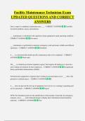 Facility Maintenance Technician Exam  UPDATED QUESTIONS AND CORRECT  ANSWERS