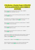 CMA Review - Practice Exam 1 UPDATED  ACTUAL QUESTIONS AND CORRECT  ANSWERS