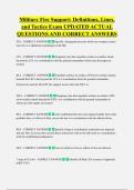 Military Fire Support&colon; Definitions&comma; Lines&comma;  and Tactics Exam UPDATED ACTUAL  QUESTIONS AND CORRECT ANSWERS