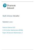 2025 AS-LEVEL EDEXCEL FURTHER MATHEMATICS ADVANCED SUBSIDIARY 28 WITH MARK SCHEME