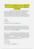 MQF FIST Certification Exam UPDATED  ACTUAL QUESTIONS AND CORRECT  ANSWERS