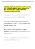 PACKAGE DEAL FOR PROPHECY CORE MANDATORY PART 1&comma;2 AND 3 NURSING RELIAS LATEST 2025 ACTUAL EXAM COMPLETE QUESTIONS AND CORRECT DETAILED ANSWERS &lpar;VERIFIED ANSWERS&rpar; &vert;ALREADY GRADED A