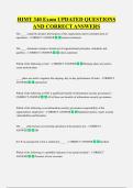 HIMT 340 Exam UPDATED QUESTIONS  AND CORRECT ANSWERS
