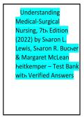Test Bank &ndash; Adult Health &lpar;Medical-Surgical Nursing&rpar; 7th Edition &vert; Complete Verified Med-Surg Exam Q&A