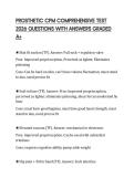 PROSTHETIC CPM COMPREHENSIVE TEST 2026 QUESTIONS WITH ANSWERS GRADED A&plus;