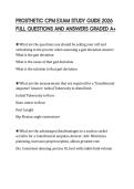 PROSTHETIC CPM EXAM STUDY GUIDE 2026 FULL QUESTIONS AND ANSWERS GRADED A&plus;