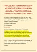 PMHNP ANCC EXAM AND PRACTICE EXAM NEWEST 2026 TEST BANK&vert; ANCC &lpar;PSYCHIATRIC MENTAL HEALTH NURSE PRACTITIONER&rpar; CERTIFICATION EXAM PREP WITH COMPLETE 550 REAL EXAM QUESTIONS AND CORRECT DETAILED ANSWERS &lpar;VERIFIED ANSWERS&rpar; ALREADY GRADED A&plus; &lpar;MOST RECENT&excl;&excl;&rpar;