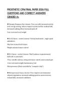 PROSTHETIC CPM FINAL PAPER 2026 FULL QUESTIONS AND CORRECT ANSWERS GRADED A&plus;