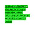 NURS-6521N-ADVANCED PHARMACOLOGY-QTRTERM- FINAL EXAM  QUESTIONS WITH VERIFIED ANSWERS 2026 LATEST UPDATE 