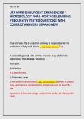 UTA NURS 5338 URGENT EMERGENCIES &sol;  MICROBIOLOGY FINAL- PORTAGE LEARNING &vert;  FREQUENTLY TESTED QUESTIONS WITH  CORRECT ANSWERS &vert; BRAND NEW&excl;