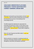 OSHA BASIC ORIENTATION PLUS EXAM &vert;  FREQUENTLY TESTED QUESTIONS WITH  CORRECT ANSWERS &vert; BRAND NEW&excl;