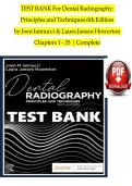 Test Bank For Dental Radiography Principles And Techniques 6th Edition By Joen Iannucci