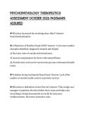 PSYCHOPATHOLOGY THERAPEUTICS ASSESSMENT DOSSIER 2026 PASSMARK ASSURED